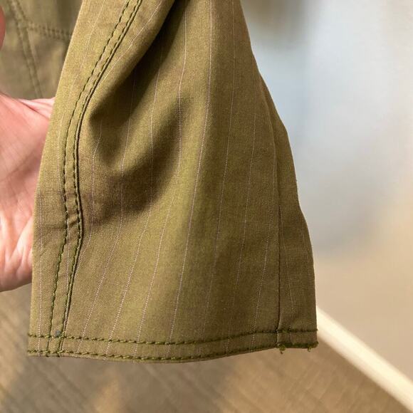 Piazza Sempione olive pinstripe long sleeve made in Italy blazer size 42/US 6 - Picture 5 of 8